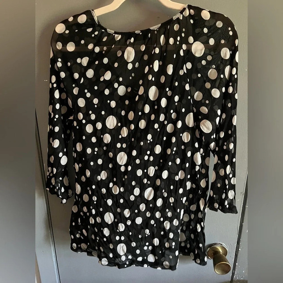 APT 9 see through 3/4 sleeve top. Sz M. - Picture 3 of 5